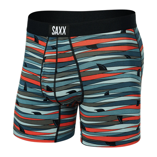 SAXX Ultra Super Soft Boxer Briefs - Fins Blue Multi