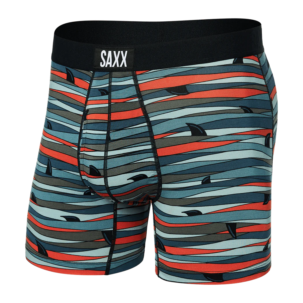 SAXX Ultra Super Soft Boxer Briefs - Fins Blue Multi