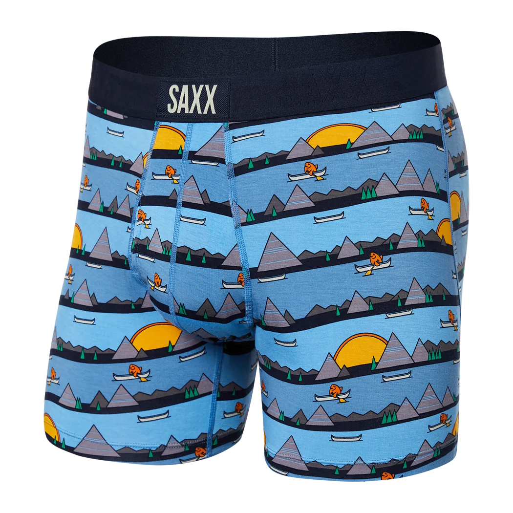 SAXX Ultra Super Soft Boxer Briefs - Lazy River Blue