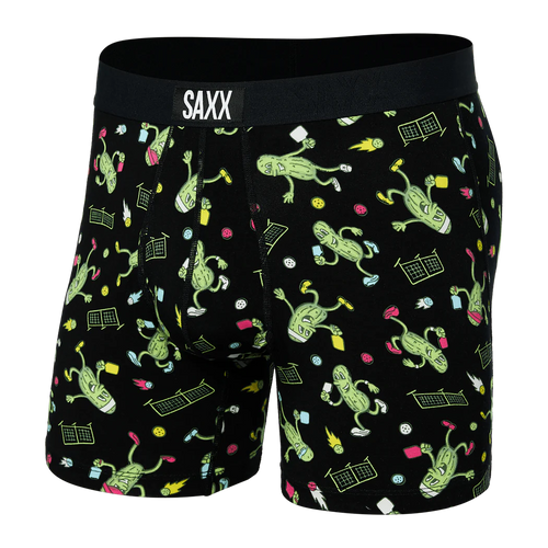 SAXX Ultra Super Soft Boxer Briefs - Pickleball Black