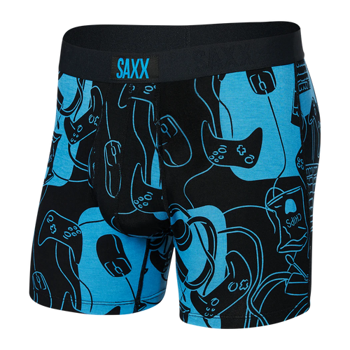 SAXX Ultra Super Soft Boxer Briefs - What To Play- Black