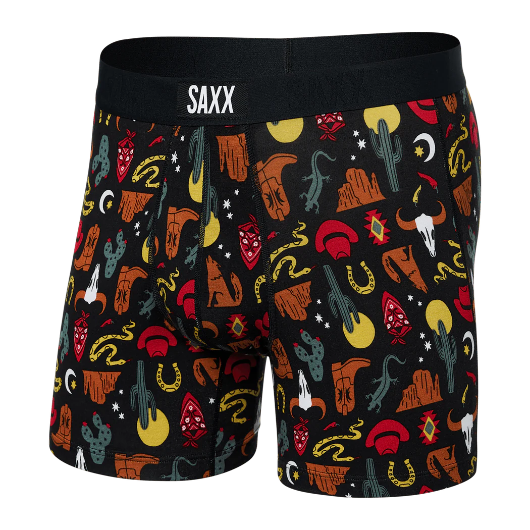 SAXX Vibe Super Soft Boxer Briefs - Desert Daze- Faded Black