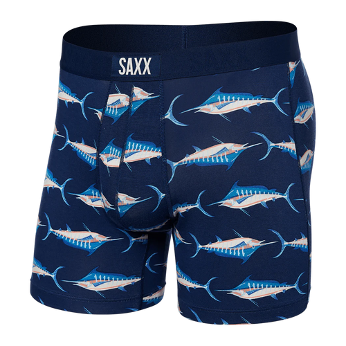 SAXX Vibe Super Soft Boxer Briefs - Marlin Matrix- Midnight