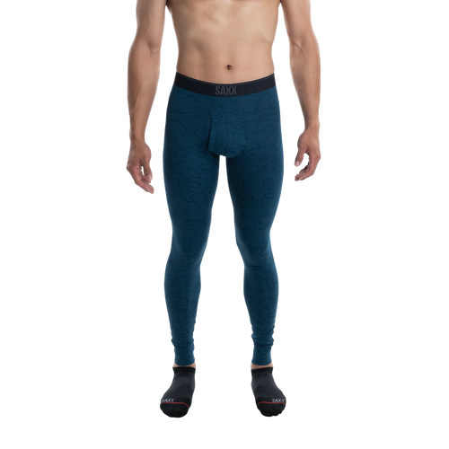 SAXX Quest Quick Dry Mesh Baselayer Tights - Camo Jacquard Teal