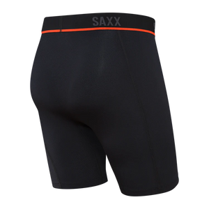 SAXX Kinetic Light-Compression Long Leg Boxer Briefs - Black