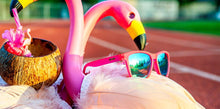 Load image into Gallery viewer, Goodr Sunglasses - OG - Flamingos On a Booze Cruise