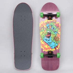 Santa Cruz 9.7" Toxic Hand Complete Skateboard Cruiser Purple