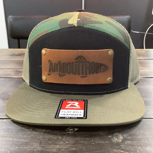 All About Trout Hat - Camo with Leather Patch