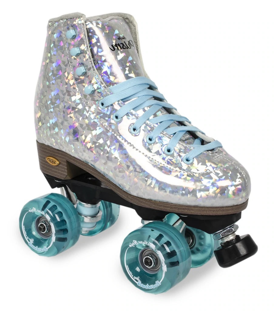 Roller Skates: Prism Plus by Sure-Grip - Silver with Blue Size 6
