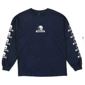 Skull Skates Long-Sleeve Logo Tee Navy Blue